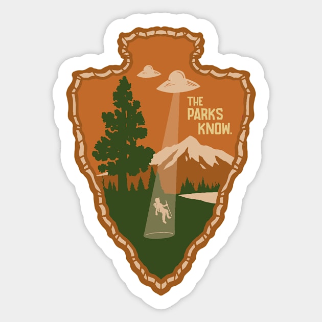 The Parks Know -UFO Sticker by JonathanDodd_Draws